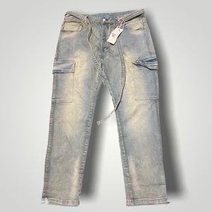 MNML CARGO BLUE JEANS (NWT)